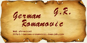 German Romanović vizit kartica